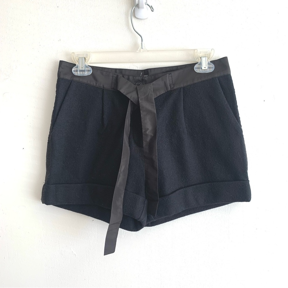 J. Crew Wool Tie Waist Tuxedo Shorts with Silk Trim Size 00